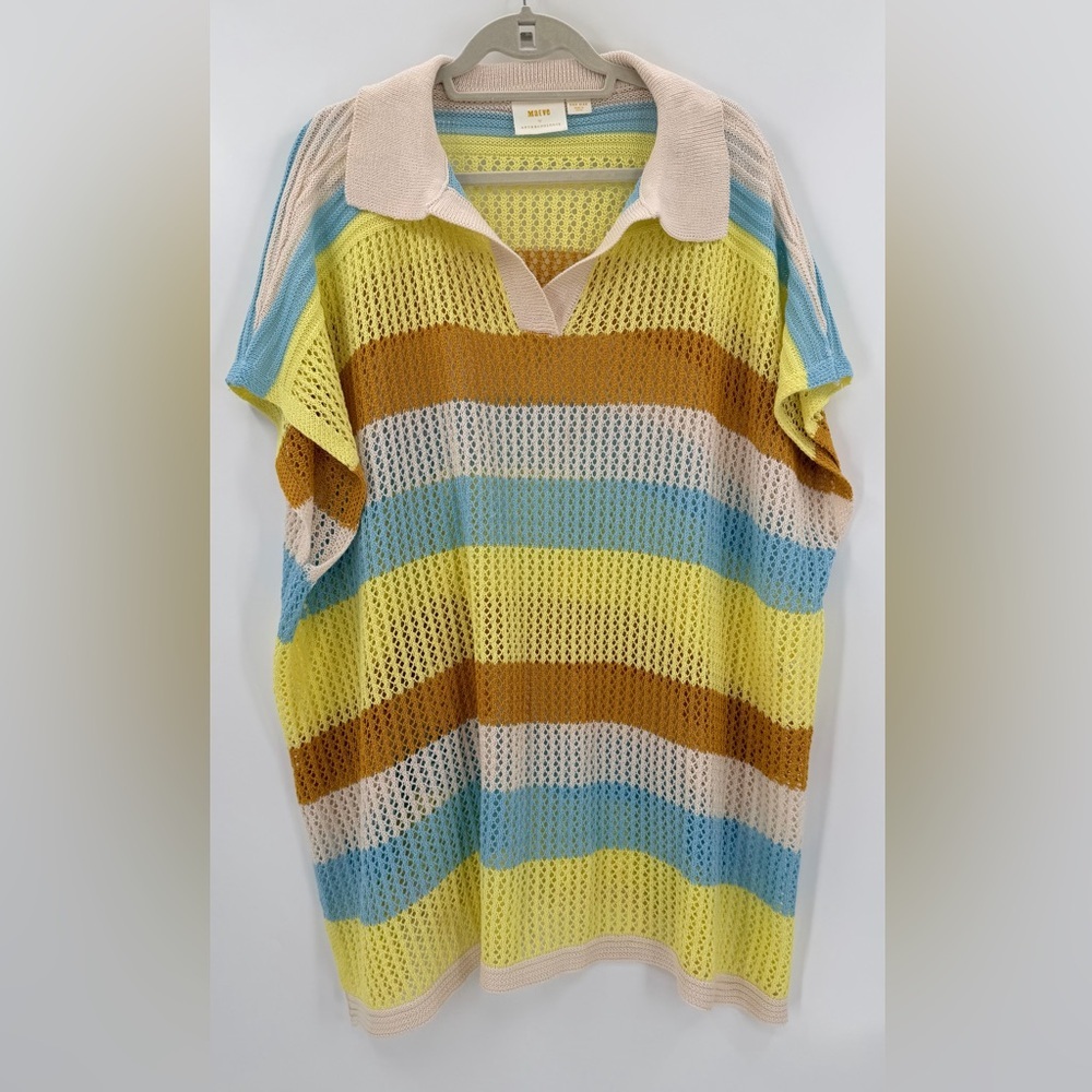 Maeve Anthropologie Striped Knit Cover-Up Dress Swim One Size - Picture 2 of 6